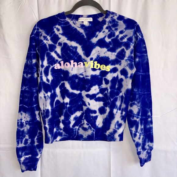 SPIRITUAL GANGSTER Aloha Vibes Paint Splatter Tie Dye Pullover Sweatshirt SMALL - Picture 3 of 9